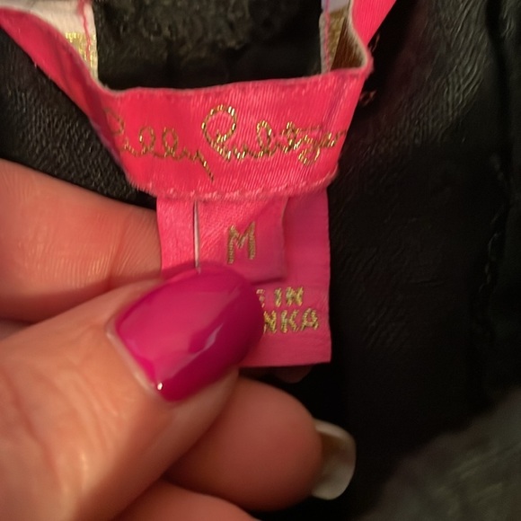 Lilly Pulitzer Classic Black Linen Pants - Picture 2 of 3